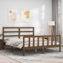 Honey brown wooden bed frame with headboard 160x200 cm by vidaXL, Beds and slatted bases - Ref: Foro24-3191919, Price: 162,32...