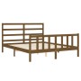 Honey brown wooden bed frame with headboard 160x200 cm by vidaXL, Beds and slatted bases - Ref: Foro24-3191919, Price: 162,32...