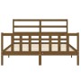 Honey brown wooden bed frame with headboard 160x200 cm by vidaXL, Beds and slatted bases - Ref: Foro24-3191919, Price: 162,32...