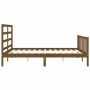 Honey brown wooden bed frame with headboard 160x200 cm by vidaXL, Beds and slatted bases - Ref: Foro24-3191919, Price: 162,32...