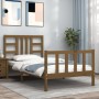 Honey brown solid wood bed frame and headboard 100x200 cm by vidaXL, Beds and slatted bases - Ref: Foro24-3191964, Price: 114...