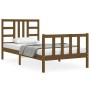 Honey brown solid wood bed frame and headboard 100x200 cm by vidaXL, Beds and slatted bases - Ref: Foro24-3191964, Price: 114...