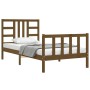 Honey brown solid wood bed frame and headboard 100x200 cm by vidaXL, Beds and slatted bases - Ref: Foro24-3191964, Price: 114...