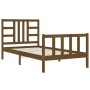 Honey brown solid wood bed frame and headboard 100x200 cm by vidaXL, Beds and slatted bases - Ref: Foro24-3191964, Price: 114...