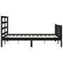 Estructura de cama con cabecero madera maciza negro 140x190 cm de vidaXL, Camas y somieres - Ref: Foro24-3191890, Precio: 163...