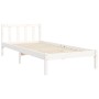 White solid wood bed frame with headboard 90x200 cm by vidaXL, Beds and slatted bases - Ref: Foro24-3192412, Price: 105,73 €,...