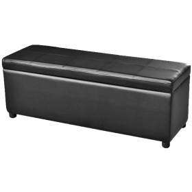 Long Black Wooden Storage Bench by vidaXL, Benches for halls and storage - Ref: Foro24-241063, Price: 161,31 €, Discount: %