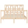 Estructura de cama con cabecero madera maciza 140x190 cm de vidaXL, Camas y somieres - Ref: Foro24-3192471, Precio: 126,30 €,...