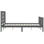 Double bed frame with gray solid wood headboard by vidaXL, Beds and slatted bases - Ref: Foro24-3191943, Price: 157,42 €, Dis...