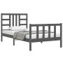 Estructura de cama con cabecero madera maciza gris 100x200 cm de vidaXL, Camas y somieres - Ref: Foro24-3191963, Precio: 118,...