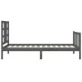 Estructura de cama con cabecero madera maciza gris 100x200 cm de vidaXL, Camas y somieres - Ref: Foro24-3191963, Precio: 118,...