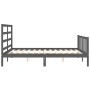 Double bed frame with gray solid wood headboard by vidaXL, Beds and slatted bases - Ref: Foro24-3191913, Price: 153,10 €, Dis...