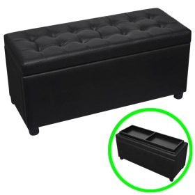 Black faux leather storage ottoman by vidaXL, Benches for halls and storage - Ref: Foro24-242407, Price: 105,03 €, Discount: %