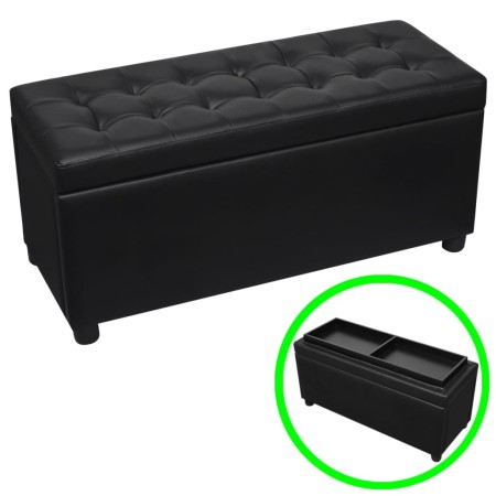 Black faux leather storage ottoman by vidaXL, Benches for halls and storage - Ref: Foro24-242407, Price: 109,08 €, Discount: %