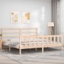 Estructura de cama con cabecero madera maciza 180x200 cm de vidaXL, Camas y somieres - Ref: Foro24-3191921, Precio: 129,93 €,...