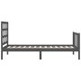 Gray solid wood bed frame with headboard 100x200 cm by vidaXL, Beds and slatted bases - Ref: Foro24-3192093, Price: 113,91 €,...