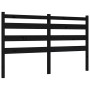 Double bed frame with black solid wood headboard by vidaXL, Beds and slatted bases - Ref: Foro24-3192045, Price: 178,63 €, Di...