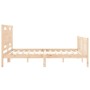 Double bed frame with solid wood headboard by vidaXL, Beds and slatted bases - Ref: Foro24-3192171, Price: 159,66 €, Discount: %