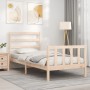 Estructura de cama con cabecero madera maciza 90x190 cm de vidaXL, Camas y somieres - Ref: Foro24-3191871, Precio: 87,99 €, D...