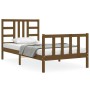 Estructura cama con cabecero madera maciza marrón miel 90x200cm de vidaXL, Camas y somieres - Ref: Foro24-3191959, Precio: 12...