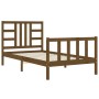 Estructura cama con cabecero madera maciza marrón miel 90x200cm de vidaXL, Camas y somieres - Ref: Foro24-3191959, Precio: 12...