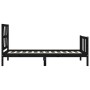 Estructura de cama individual con cabecero madera maciza negro de vidaXL, Camas y somieres - Ref: Foro24-3192455, Precio: 128...