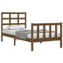 Estructura de cama con cabecero madera maciza marrón miel de vidaXL, Camas y somieres - Ref: Foro24-3192064, Precio: 105,99 €...