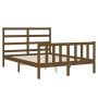 Estructura cama y cabecero madera maciza marrón miel 140x200 cm de vidaXL, Camas y somieres - Ref: Foro24-3191909, Precio: 14...