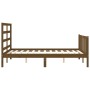 Estructura cama y cabecero madera maciza marrón miel 140x200 cm de vidaXL, Camas y somieres - Ref: Foro24-3191909, Precio: 14...