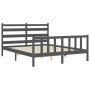 Estructura de cama matrimonio con cabecero madera maciza gris de vidaXL, Camas y somieres - Ref: Foro24-3192043, Precio: 162,...