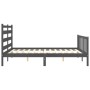 Estructura de cama matrimonio con cabecero madera maciza gris de vidaXL, Camas y somieres - Ref: Foro24-3192043, Precio: 162,...