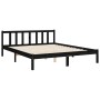 Estructura cama de matrimonio con cabecero madera maciza negro de vidaXL, Camas y somieres - Ref: Foro24-3192565, Precio: 189...