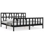 Estructura de cama con cabecero madera maciza negro 200x200 cm de vidaXL, Camas y somieres - Ref: Foro24-3192515, Precio: 201...