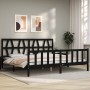 Estructura de cama con cabecero madera maciza negro 200x200 cm de vidaXL, Camas y somieres - Ref: Foro24-3192515, Precio: 201...