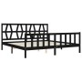 Estructura de cama con cabecero madera maciza negro 200x200 cm de vidaXL, Camas y somieres - Ref: Foro24-3192515, Precio: 201...