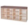 Shoe bench with 10 oak-colored compartments by vidaXL, Benches for halls and storage - Ref: Foro24-242555, Price: 111,07 €, D...