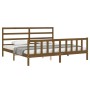 Estructura cama y cabecero madera maciza marrón miel 200x200 cm de vidaXL, Camas y somieres - Ref: Foro24-3191929, Precio: 15...