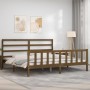 Honey brown solid wood bed frame and headboard 200x200 cm by vidaXL, Beds and slatted bases - Ref: Foro24-3191929, Price: 156...