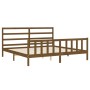 Estructura cama y cabecero madera maciza marrón miel 200x200 cm de vidaXL, Camas y somieres - Ref: Foro24-3191929, Precio: 15...