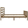 Estructura cama y cabecero madera maciza marrón miel 200x200 cm de vidaXL, Camas y somieres - Ref: Foro24-3191929, Precio: 15...