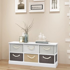 Storage bench with 6 wooden drawers by vidaXL, Benches for halls and storage - Ref: Foro24-242891, Price: 151,09 €, Discount: %