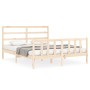 Estructura de cama de matrimonio con cabecero madera maciza de vidaXL, Camas y somieres - Ref: Foro24-3191911, Precio: 120,30...