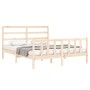 Estructura de cama de matrimonio con cabecero madera maciza de vidaXL, Camas y somieres - Ref: Foro24-3191911, Precio: 120,30...