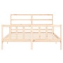 Estructura de cama de matrimonio con cabecero madera maciza de vidaXL, Camas y somieres - Ref: Foro24-3191911, Precio: 120,30...