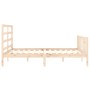 Estructura de cama de matrimonio con cabecero madera maciza de vidaXL, Camas y somieres - Ref: Foro24-3191911, Precio: 120,30...