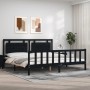 Estructura de cama con cabecero madera maciza negro 180x200 cm de vidaXL, Camas y somieres - Ref: Foro24-3192185, Precio: 209...