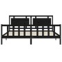 Bed frame with black solid wood headboard 180x200 cm by vidaXL, Beds and slatted bases - Ref: Foro24-3192185, Price: 209,99 €...