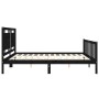 Bed frame with black solid wood headboard 180x200 cm by vidaXL, Beds and slatted bases - Ref: Foro24-3192185, Price: 209,99 €...