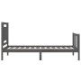 Estructura de cama con cabecero madera maciza gris 90x190 cm de vidaXL, Camas y somieres - Ref: Foro24-3192133, Precio: 111,9...