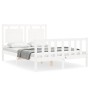 White solid wood bed frame with headboard 120x200 cm by vidaXL, Beds and slatted bases - Ref: Foro24-3192162, Price: 137,77 €...